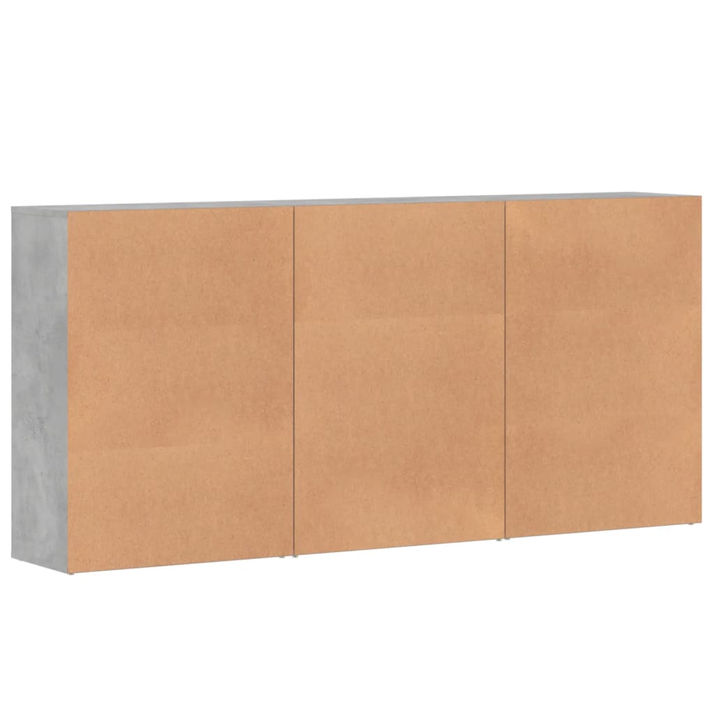 Buffets 3 pcs gris béton 60x31x84 cm bois d'ingénierie - XIOS