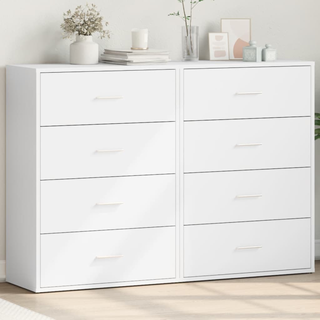 Buffets 2 pcs blanc 60x31x84 cm bois d'ingénierie - XIOS