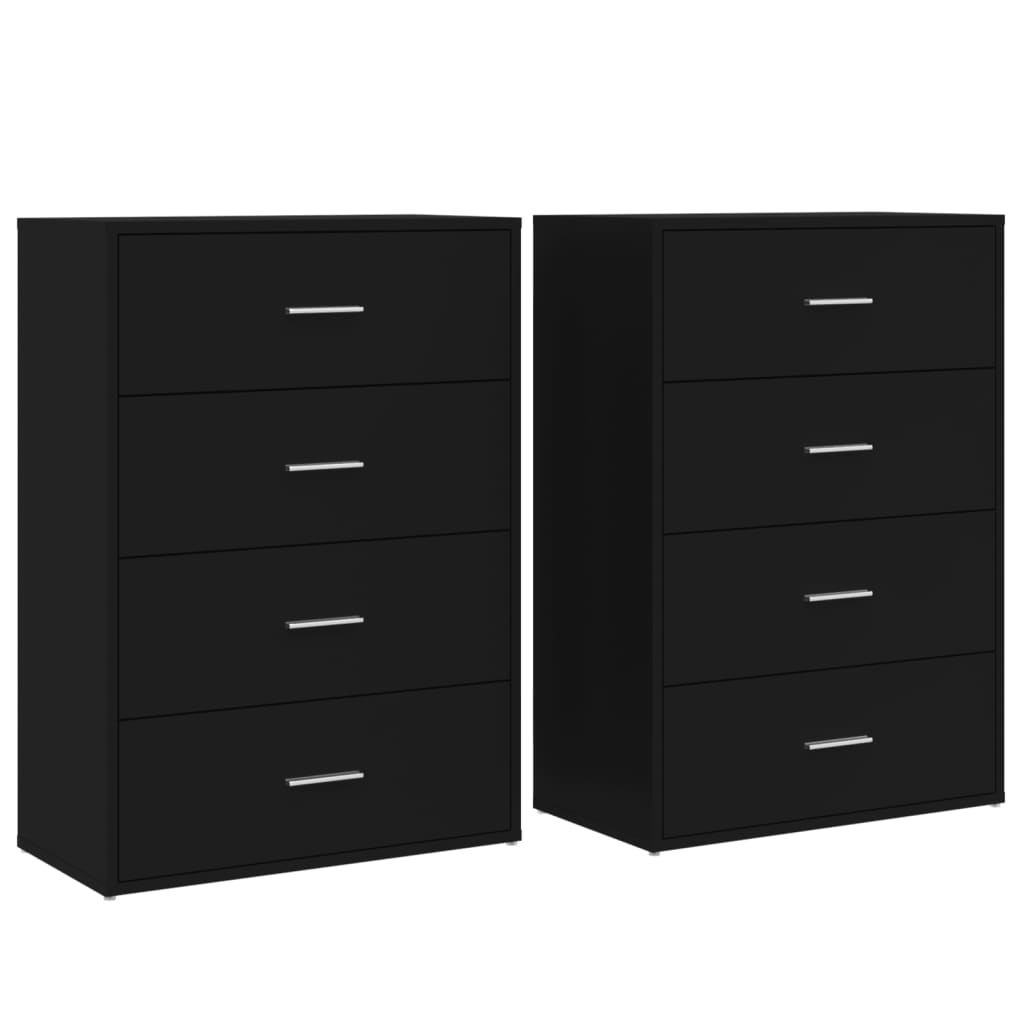 Buffets 2 pcs noir 60x31x84 cm bois d'ingénierie - XIOS