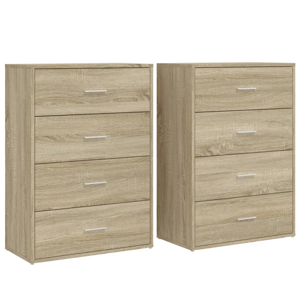 Buffets 2 pcs chêne sonoma 60x31x84 cm bois d'ingénierie - XIOS