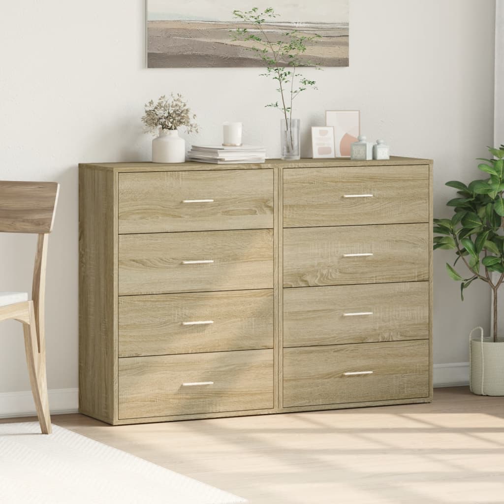 Buffets 2 pcs chêne sonoma 60x31x84 cm bois d'ingénierie