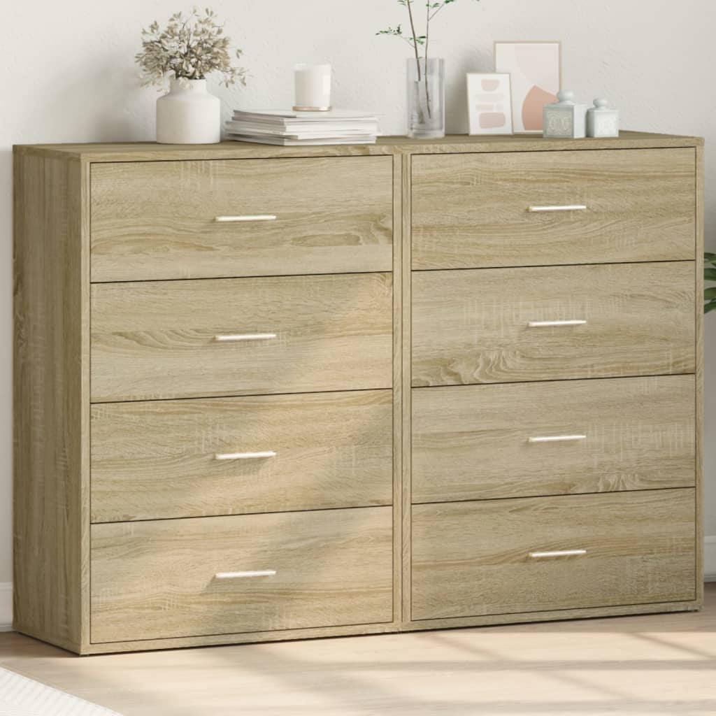 Buffets 2 pcs chêne sonoma 60x31x84 cm bois d'ingénierie