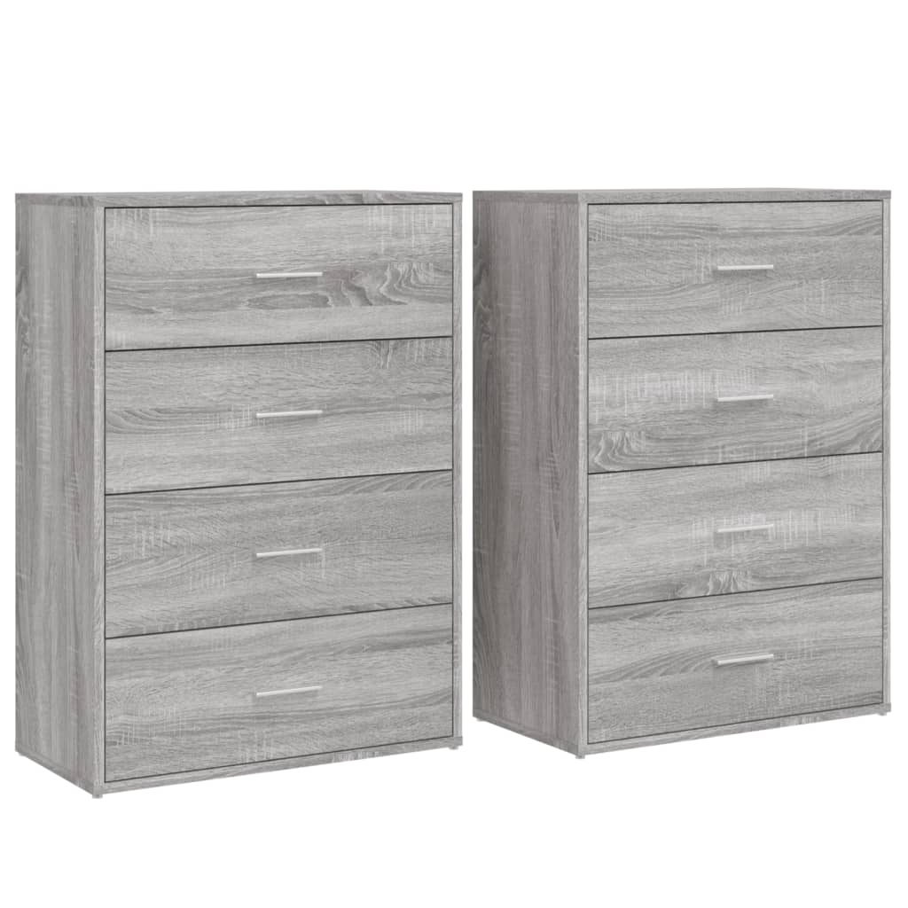 Buffets 2 pcs sonoma gris 60x31x84 cm bois d'ingénierie - XIOS