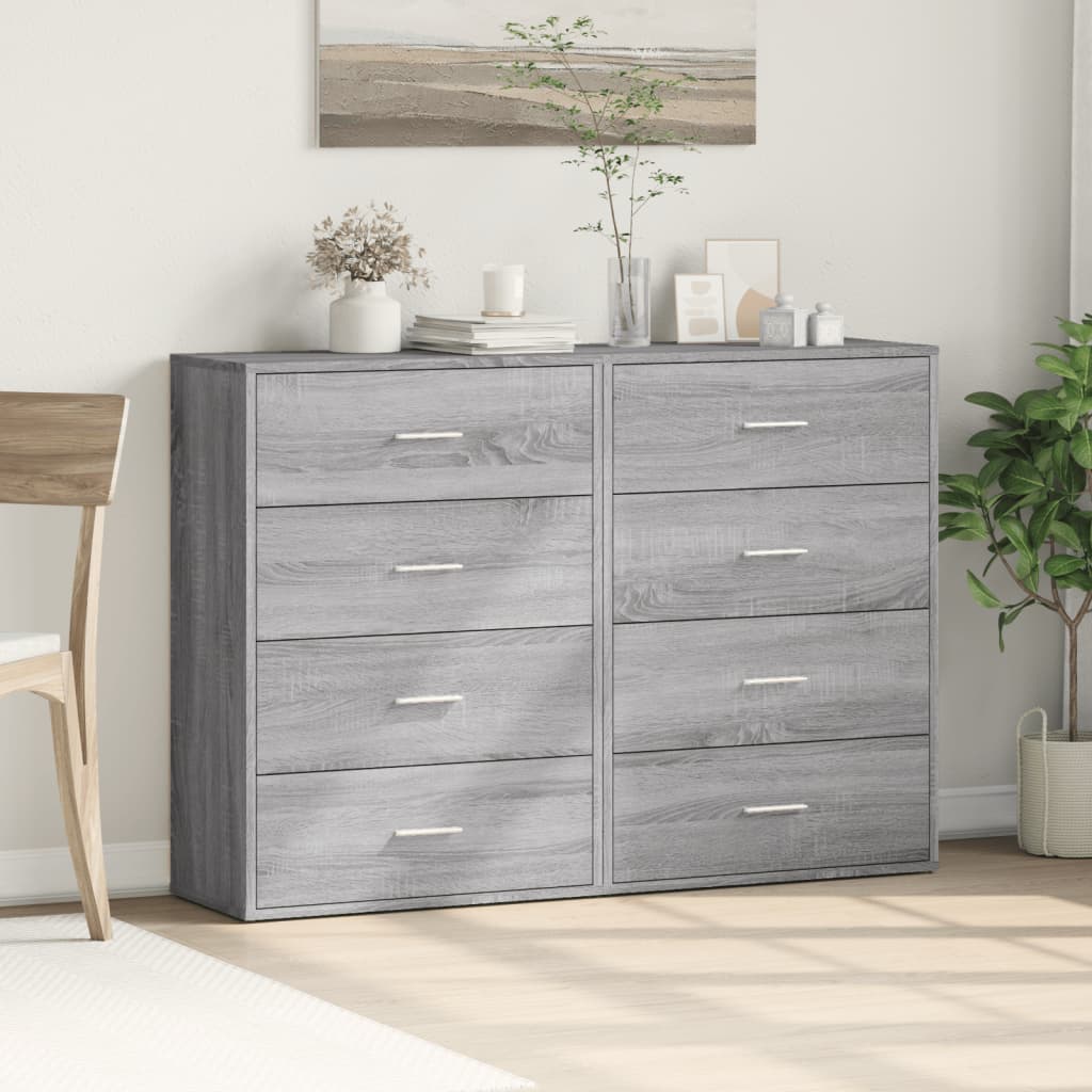 Buffets 2 pcs sonoma gris 60x31x84 cm bois d'ingénierie - XIOS