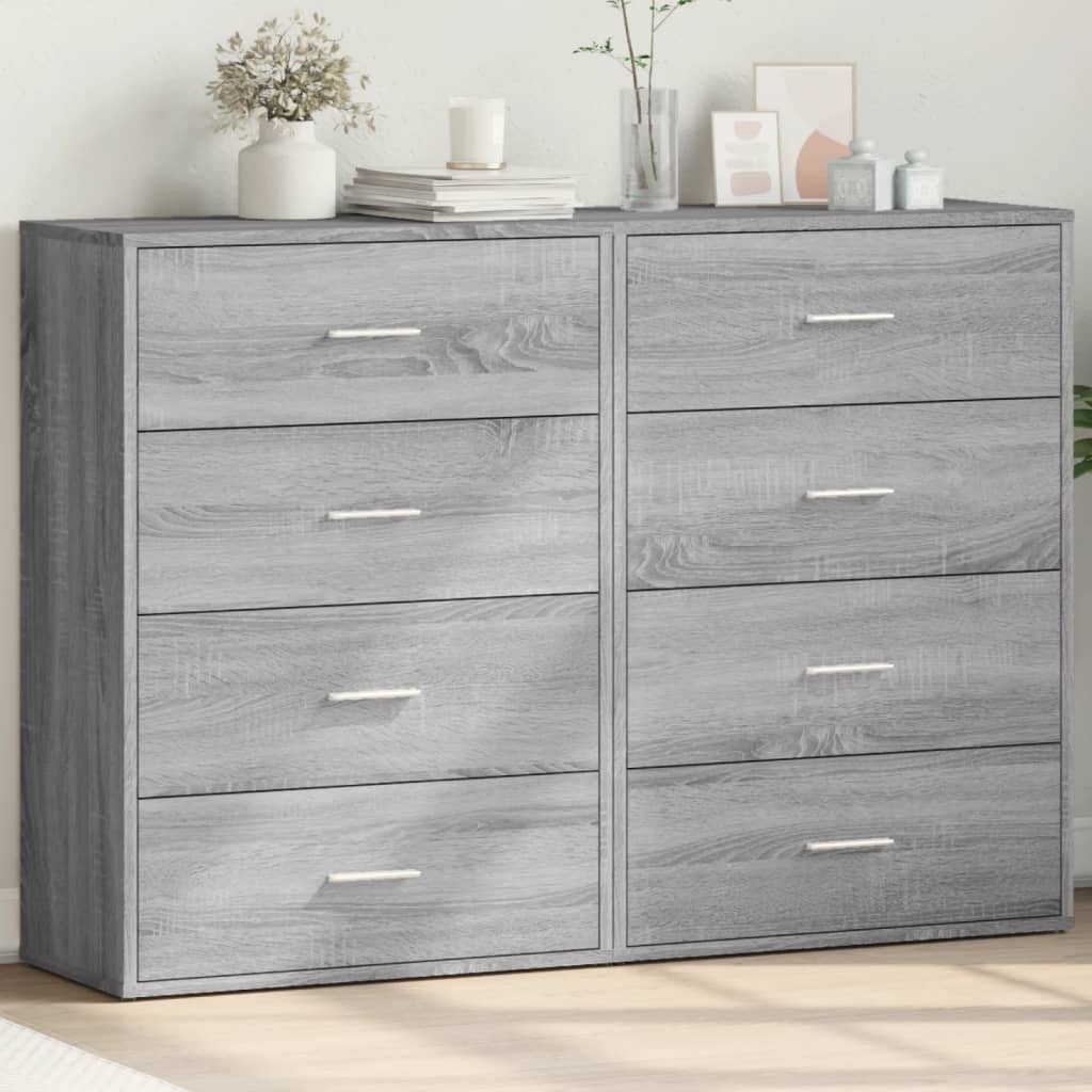Buffets 2 pcs sonoma gris 60x31x84 cm bois d'ingénierie - XIOS