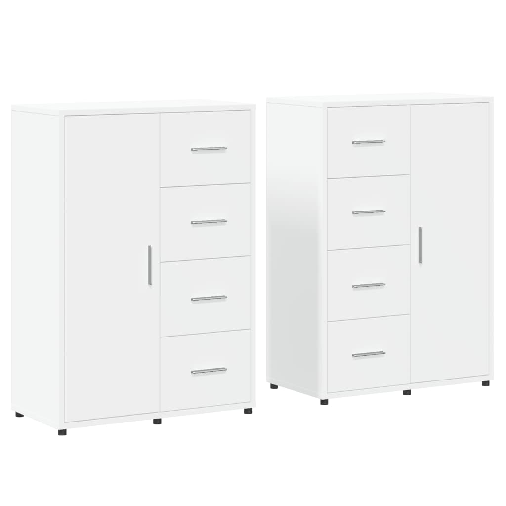 Buffets 2 pcs blanc 60x31x84 cm bois d'ingénierie - XIOS