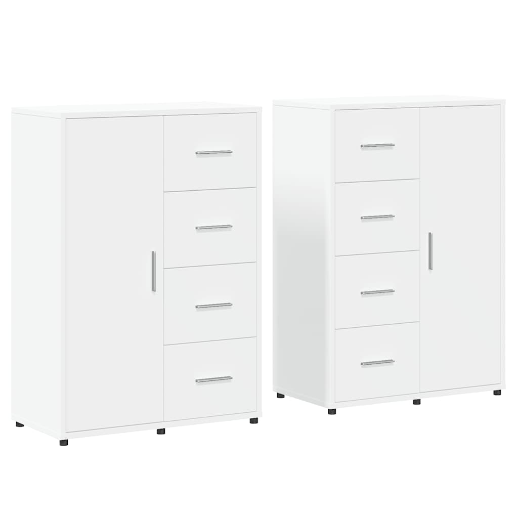 Buffets 2 pcs blanc 60x31x84 cm bois d'ingénierie - XIOS