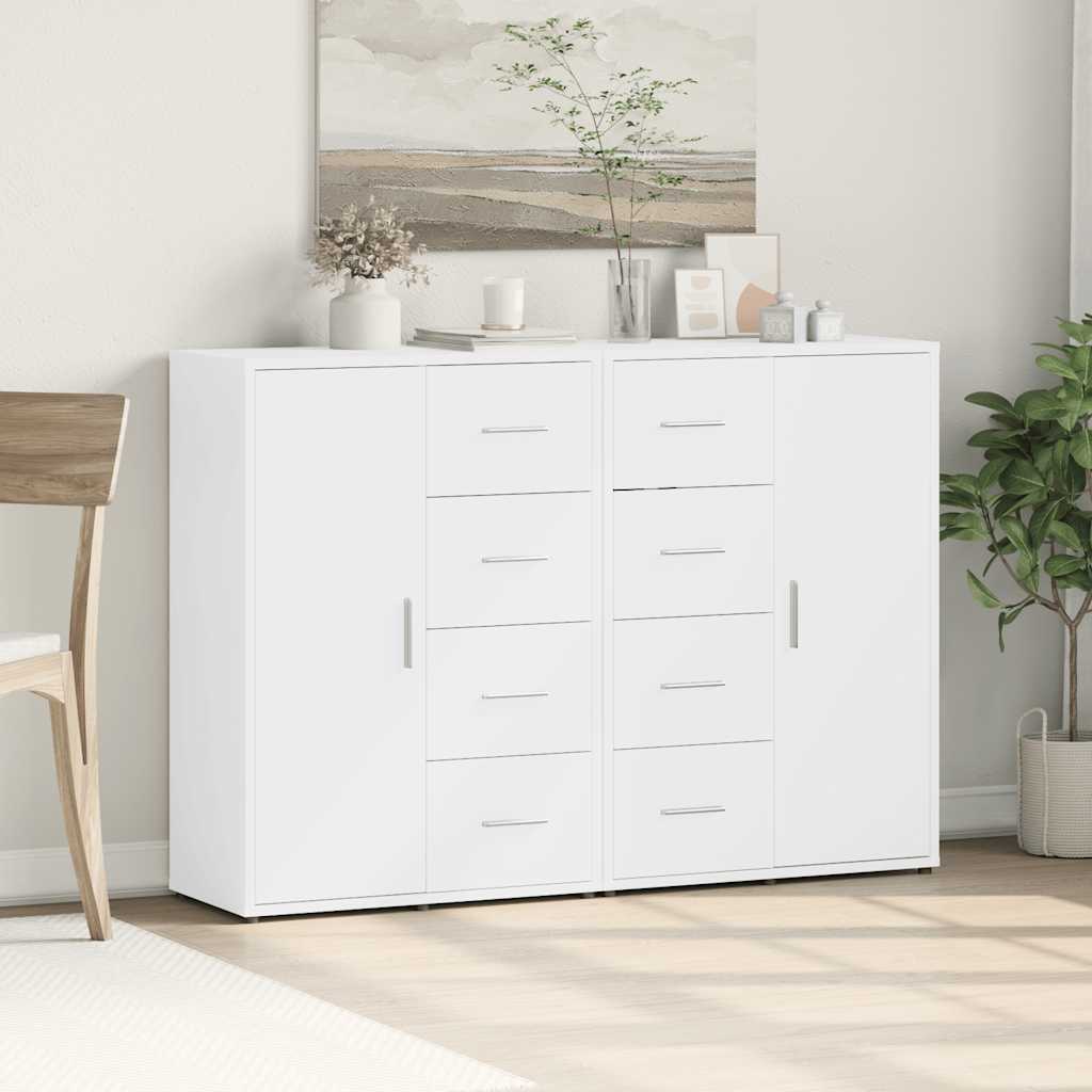 Buffets 2 pcs blanc 60x31x84 cm bois d'ingénierie - XIOS