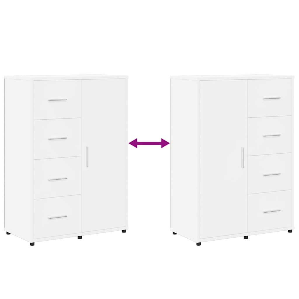 Buffets 2 pcs blanc 60x31x84 cm bois d'ingénierie - XIOS
