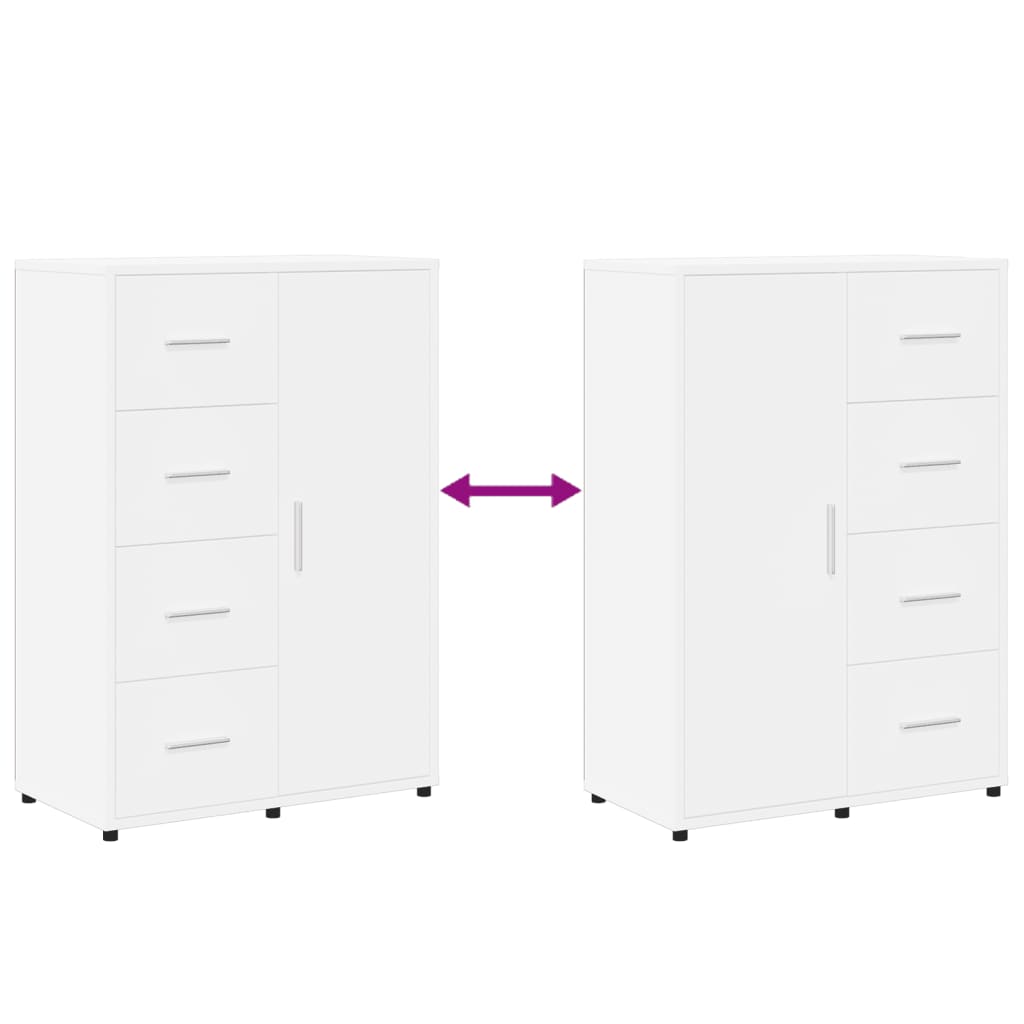 Buffets 2 pcs blanc 60x31x84 cm bois d'ingénierie - XIOS