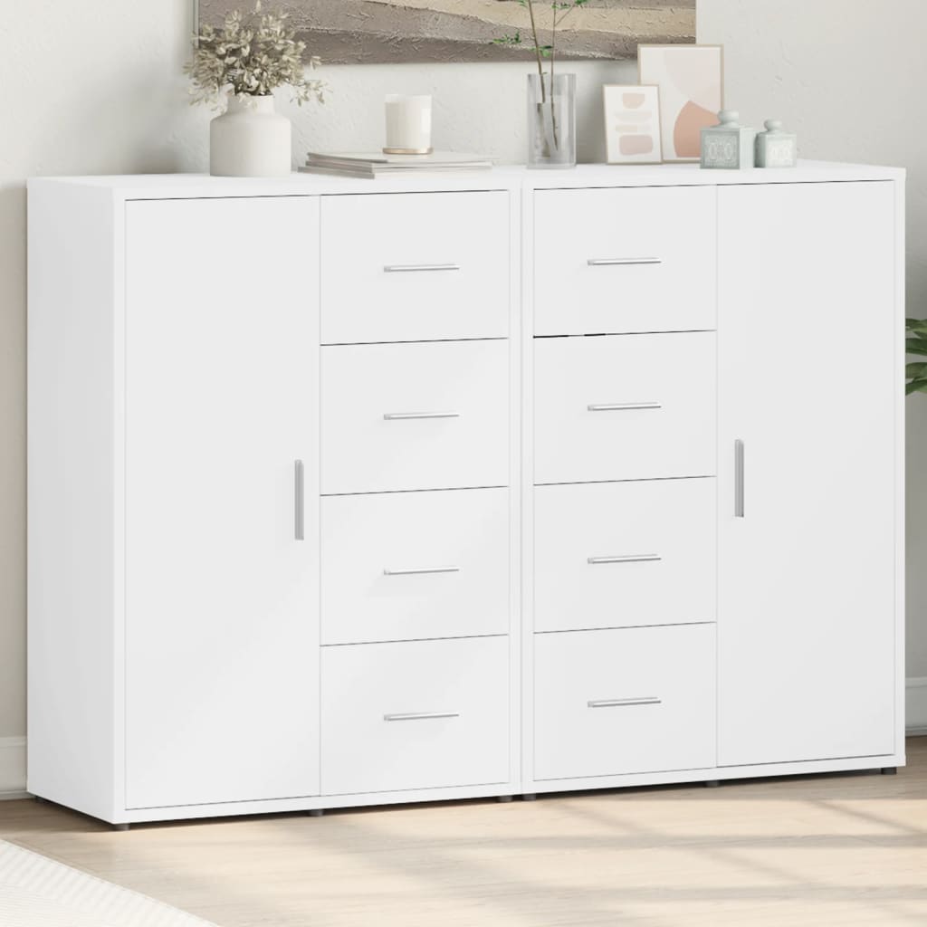 Buffets 2 pcs blanc 60x31x84 cm bois d'ingénierie - XIOS