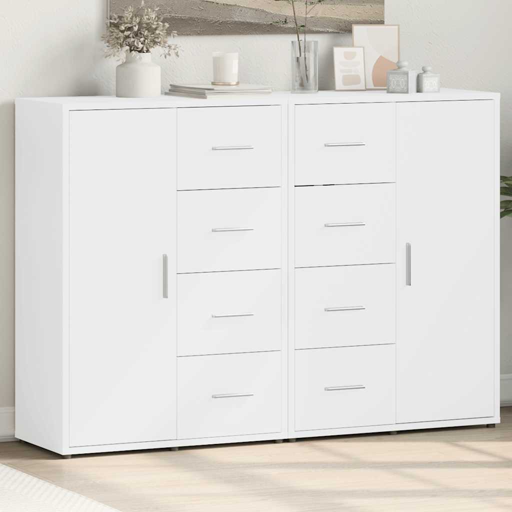 Buffets 2 pcs blanc 60x31x84 cm bois d'ingénierie - XIOS