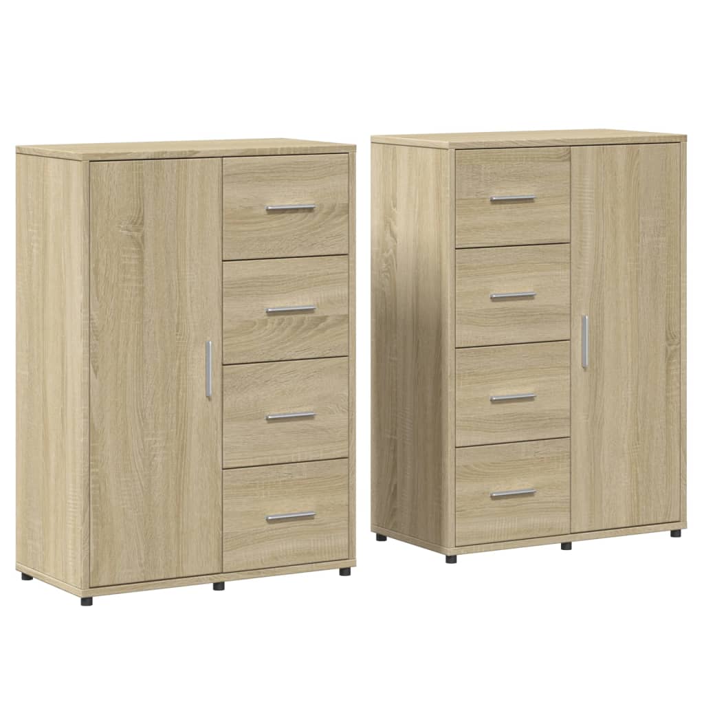 Buffets 2 pcs chêne sonoma 60x31x84 cm bois d'ingénierie - XIOS