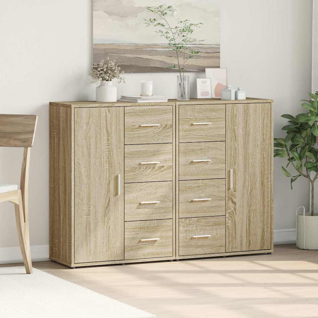 Buffets 2 pcs chêne sonoma 60x31x84 cm bois d'ingénierie - XIOS