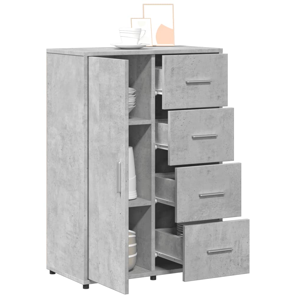 Buffets 2 pcs gris béton 60x31x84 cm bois d'ingénierie - XIOS