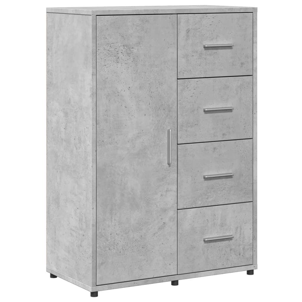 Buffets 2 pcs gris béton 60x31x84 cm bois d'ingénierie - XIOS