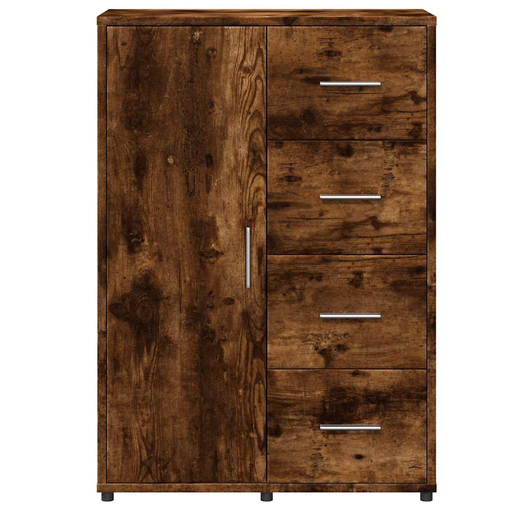 Buffets 2 pcs chêne fumé 60x31x84 cm bois d'ingénierie