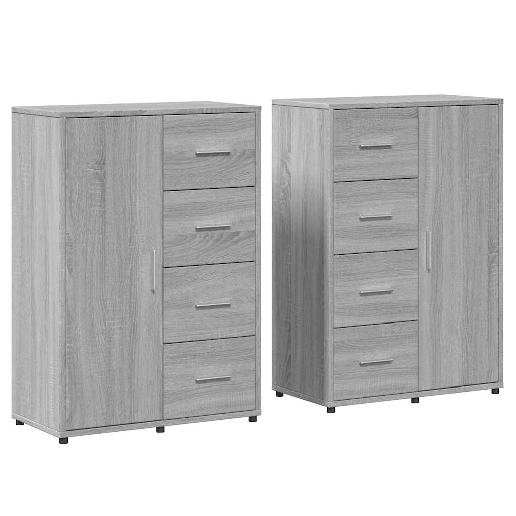Buffets 2 pcs sonoma gris 60x31x84 cm bois d'ingénierie - XIOS