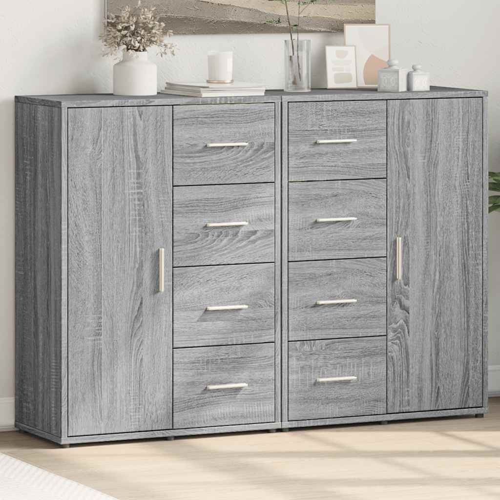 Buffets 2 pcs sonoma gris 60x31x84 cm bois d'ingénierie - XIOS