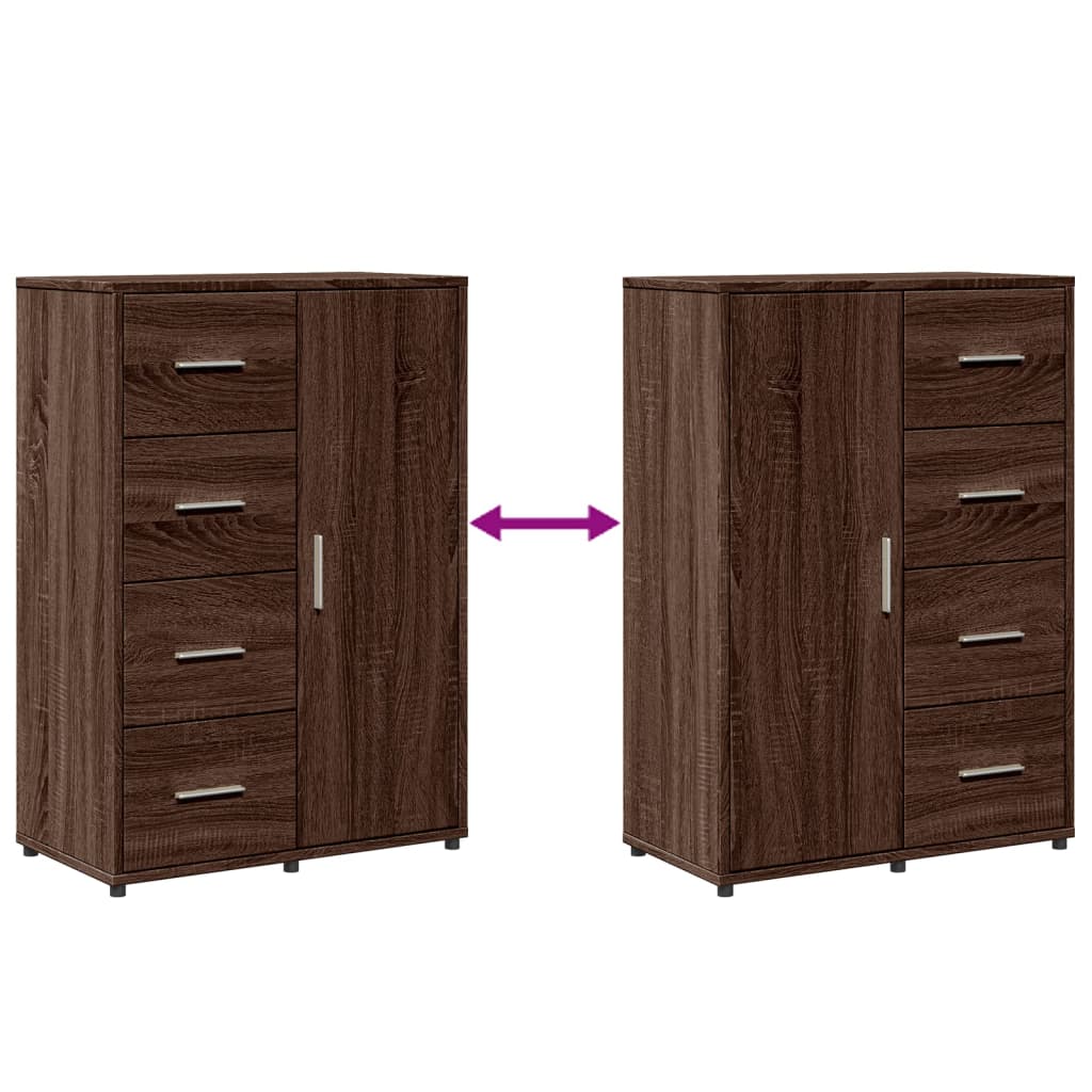 Buffets 2 pcs chêne marron 60x31x84 cm bois d'ingénierie - XIOS