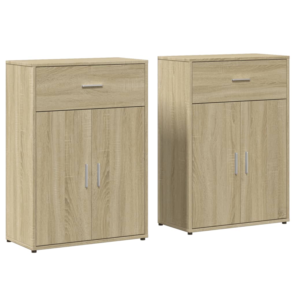 Buffets 2 pcs chêne sonoma 60x30x84 cm bois d'ingénierie - XIOS