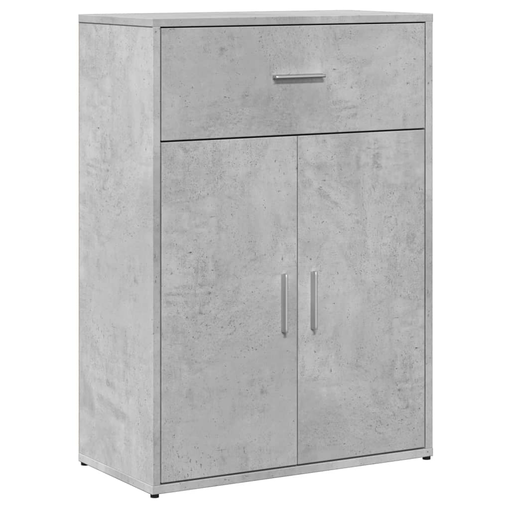 Buffets 2 pcs gris béton 60x30x84 cm bois d'ingénierie - XIOS