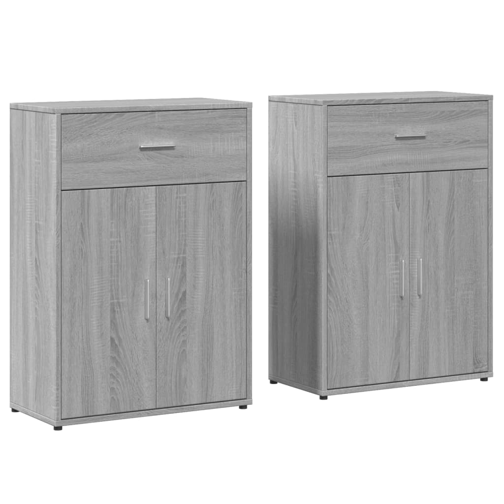 Buffets 2 pcs sonoma gris 60x30x84 cm bois d'ingénierie - XIOS