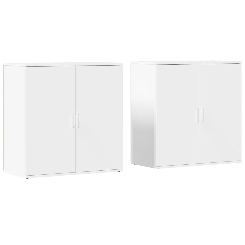 Buffets 2 pcs blanc 79x38x80 cm bois d’ingénierie