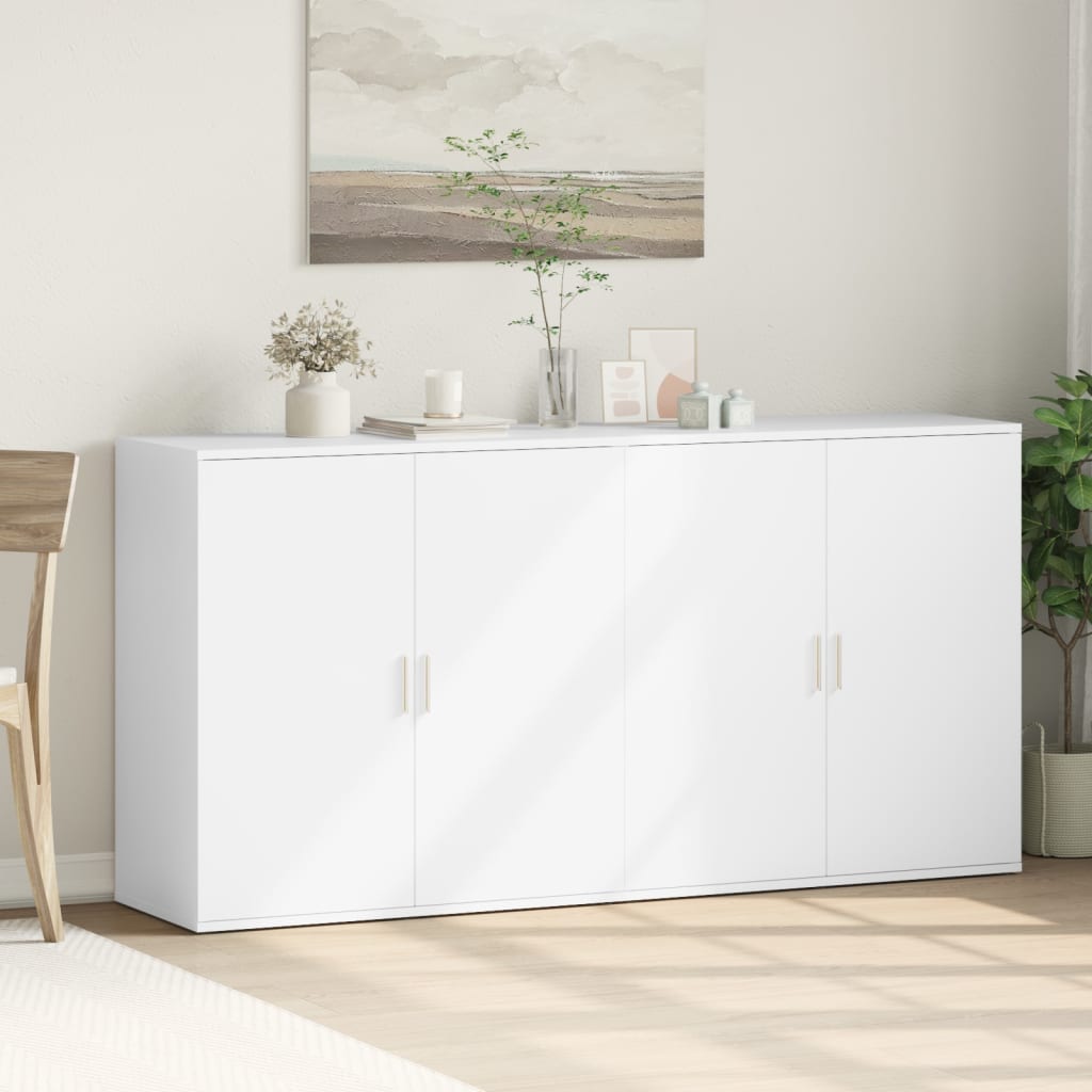 Buffets 2 pcs blanc 79x38x80 cm bois d’ingénierie - XIOS