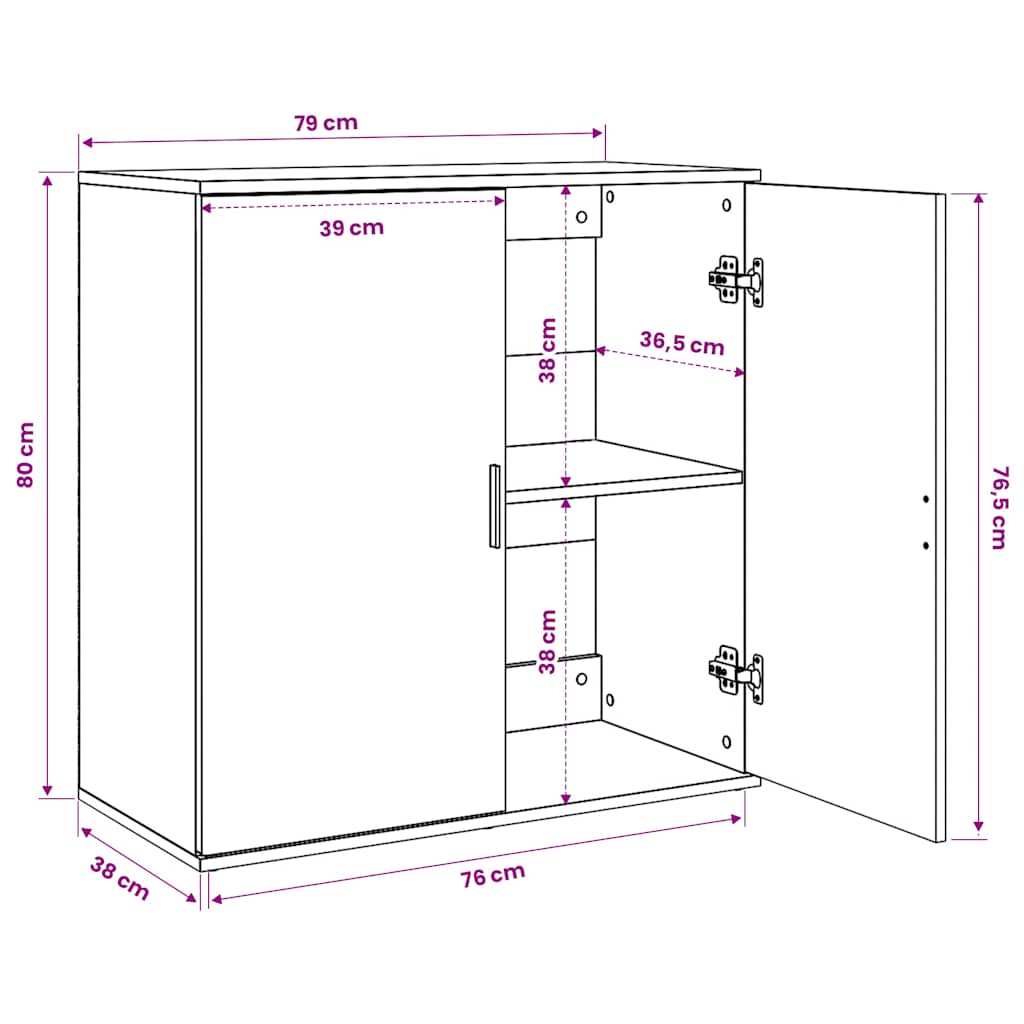 Buffets 2 pcs blanc 79x38x80 cm bois d’ingénierie
