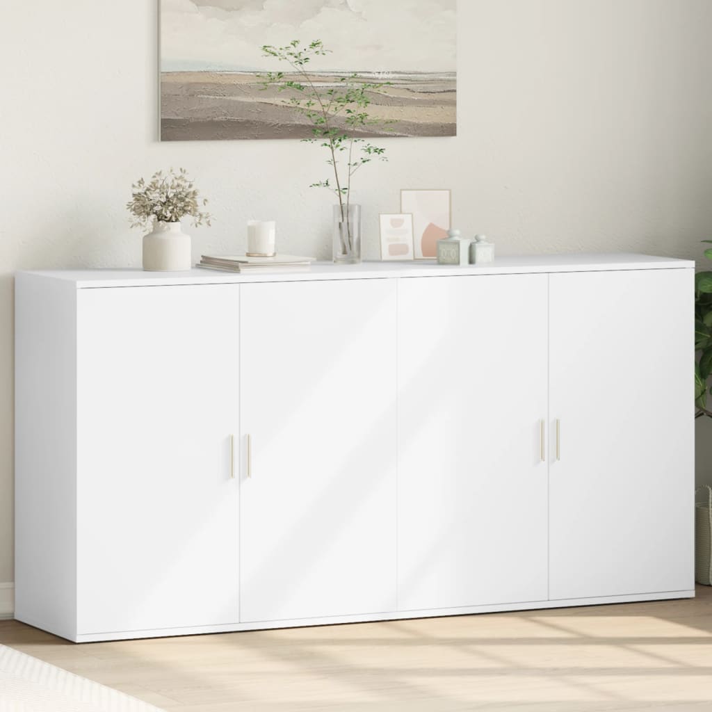Buffets 2 pcs blanc 79x38x80 cm bois d’ingénierie - XIOS