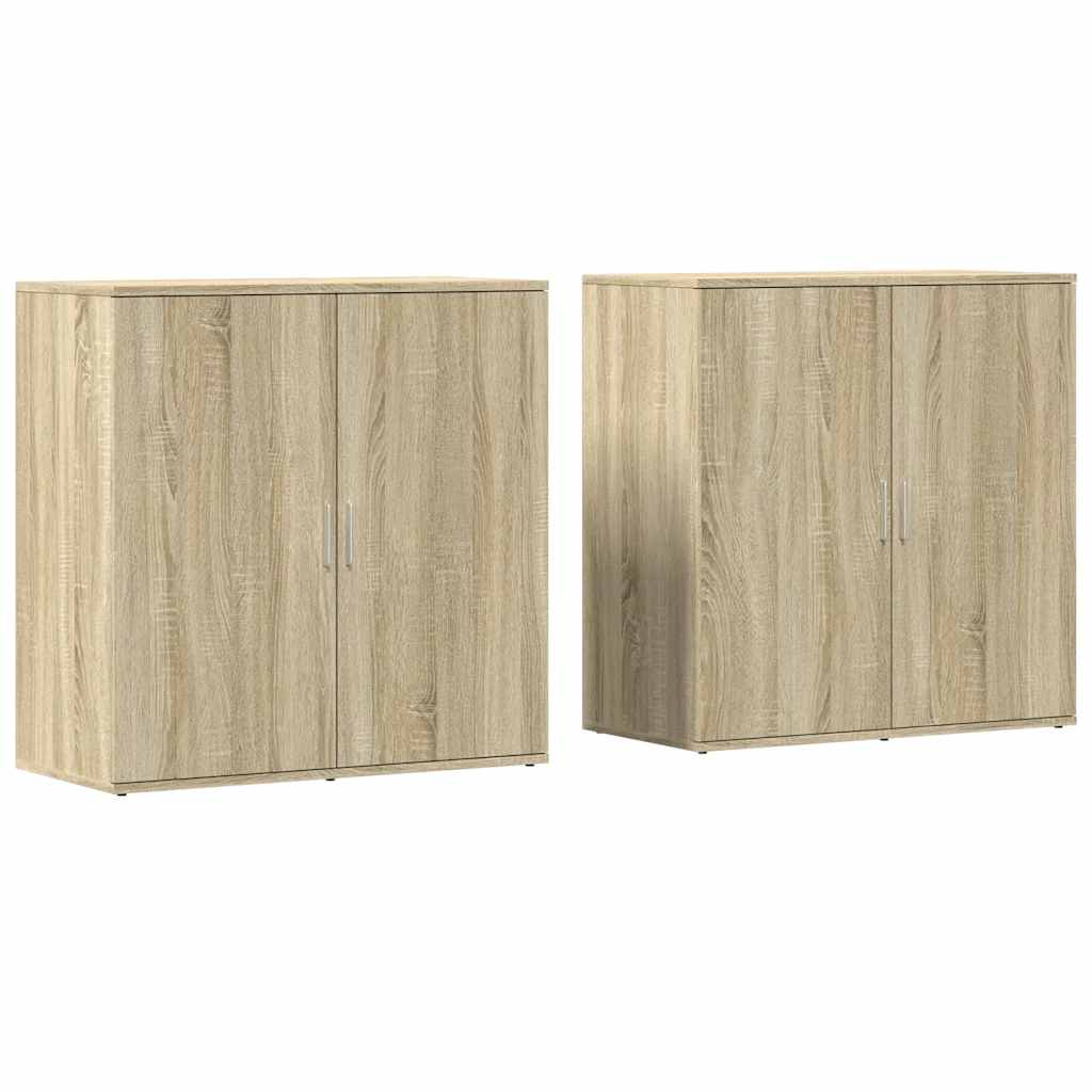Buffets 2 pcs chêne sonoma 79x38x80 cm bois d'ingénierie - XIOS