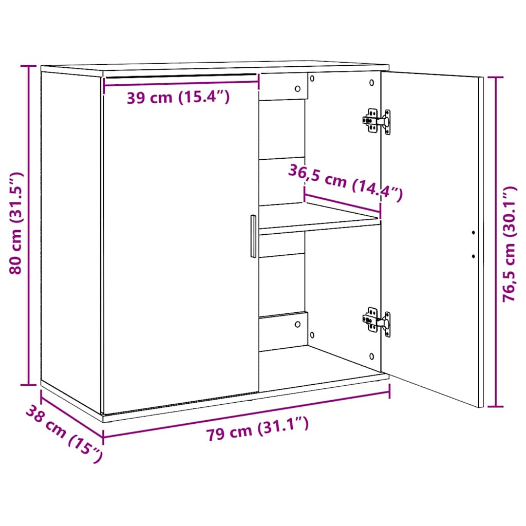 Buffets 2 pcs chêne sonoma 79x38x80 cm bois d'ingénierie - XIOS