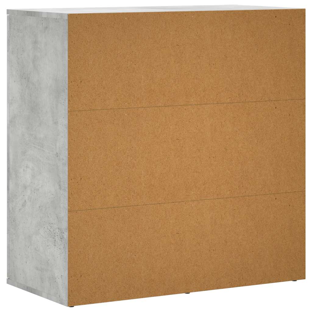 Buffets 2 pcs gris béton 79x38x80 cm bois d'ingénierie - XIOS
