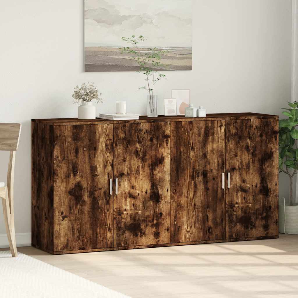 Buffets 2 pcs chêne fumé 79x38x80 cm bois d'ingénierie - XIOS