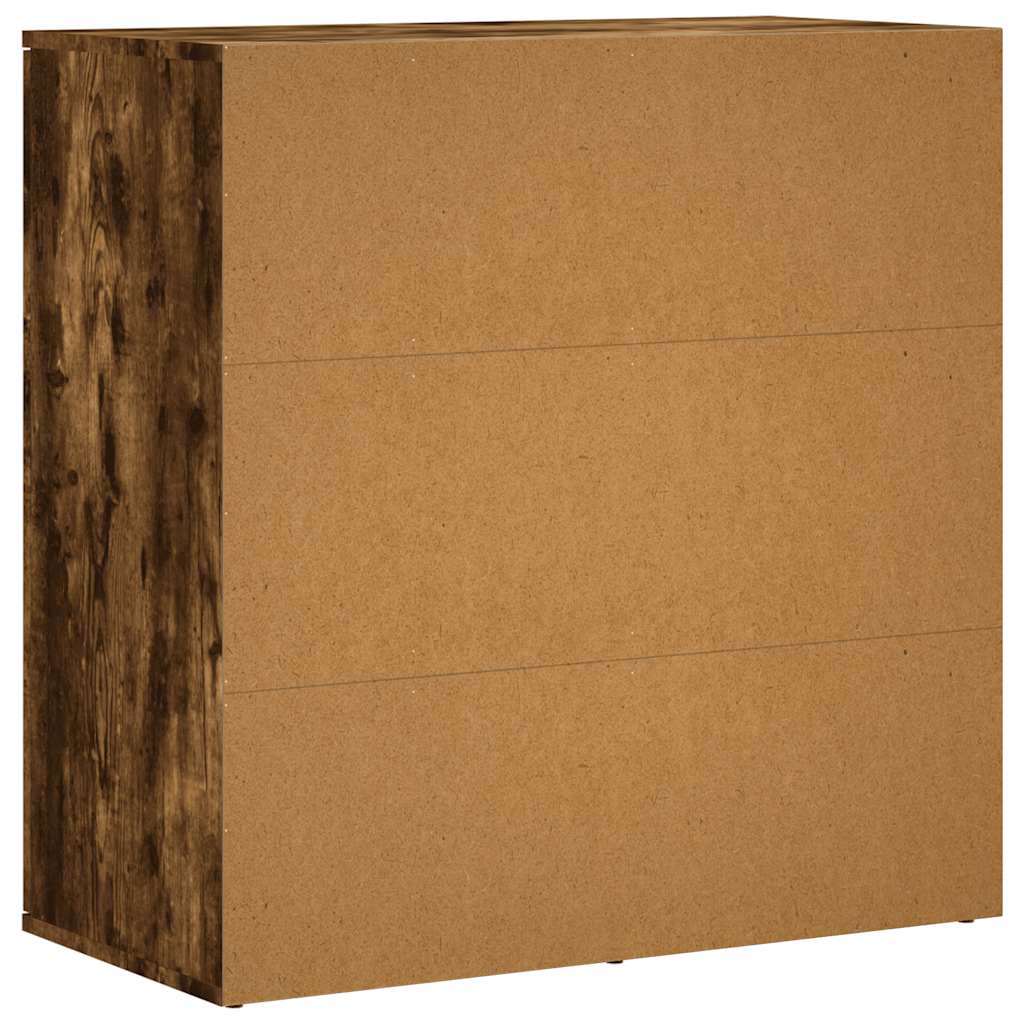 Buffets 2 pcs chêne fumé 79x38x80 cm bois d'ingénierie - XIOS