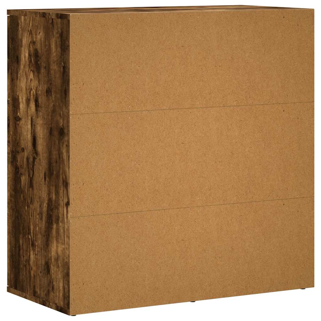 Buffets 2 pcs chêne fumé 79x38x80 cm bois d'ingénierie