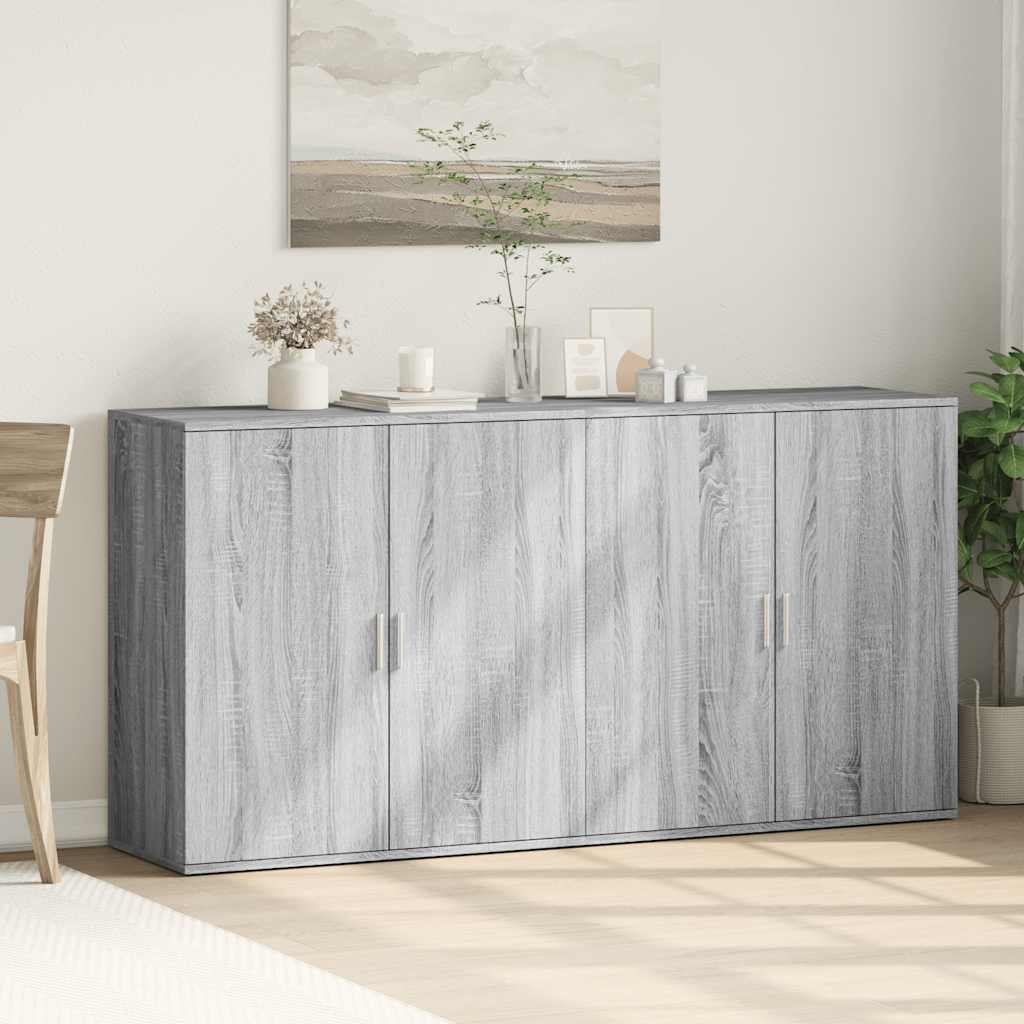 Buffets 2 pcs sonoma gris 79x38x80 cm bois d'ingénierie - XIOS
