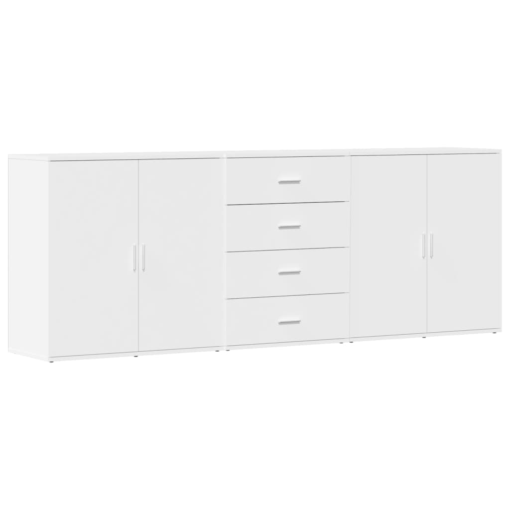 Buffets 3 pcs Blanc Bois d'ingénierie - XIOS