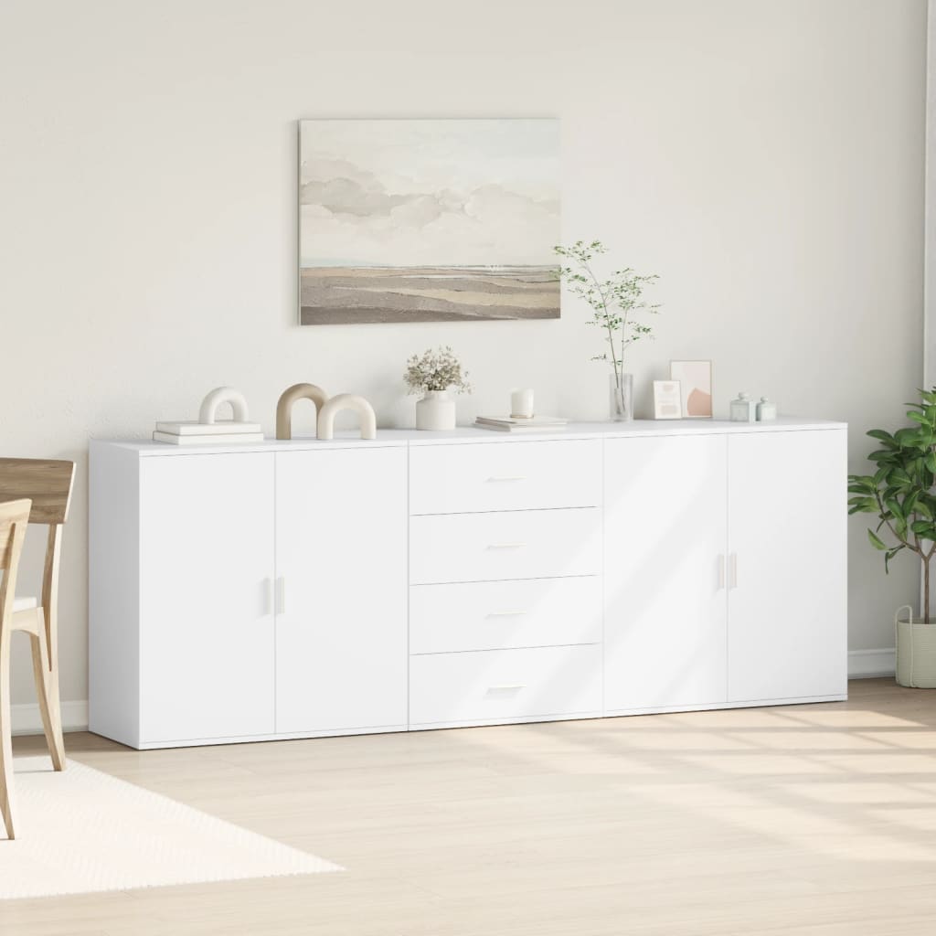 Buffets 3 pcs Blanc Bois d'ingénierie - XIOS