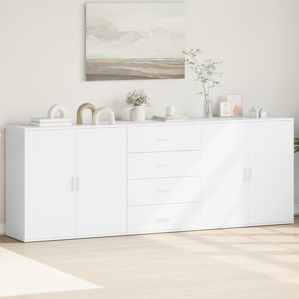 Buffets 3 pcs Blanc Bois d'ingénierie - XIOS