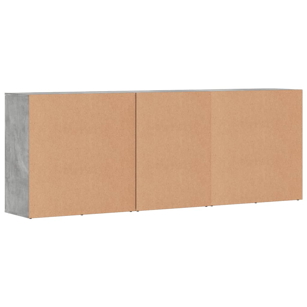 Buffets 3 pcs gris béton bois d'ingénierie - XIOS