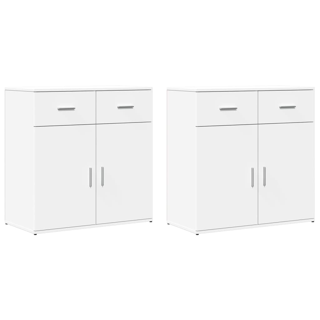Buffets 2 pcs blanc 79x38x80 cm bois d’ingénierie - XIOS