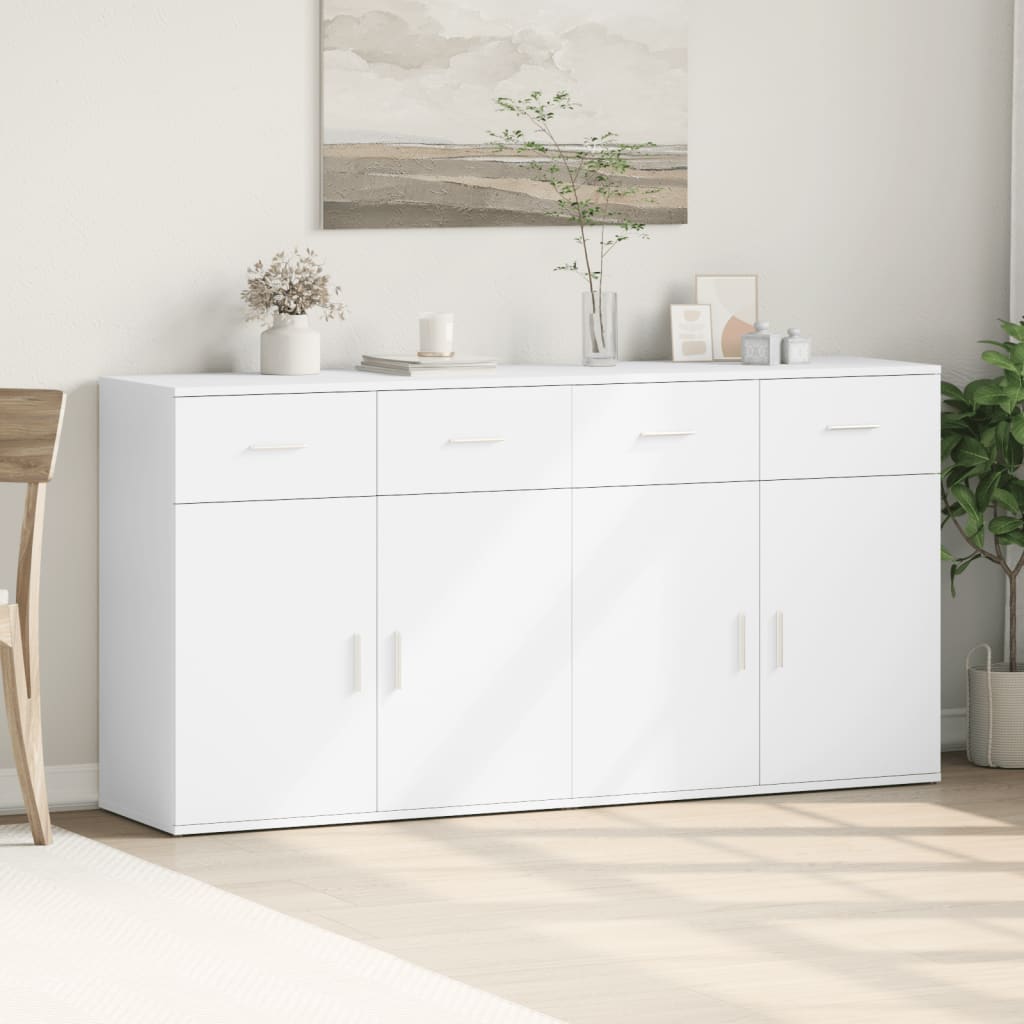 Buffets 2 pcs blanc 79x38x80 cm bois d’ingénierie - XIOS