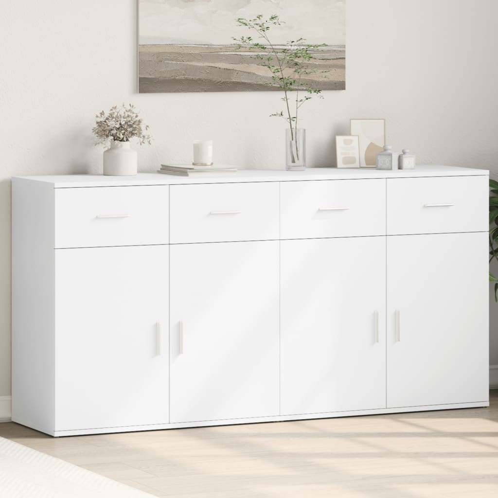 Buffets 2 pcs blanc 79x38x80 cm bois d’ingénierie - XIOS
