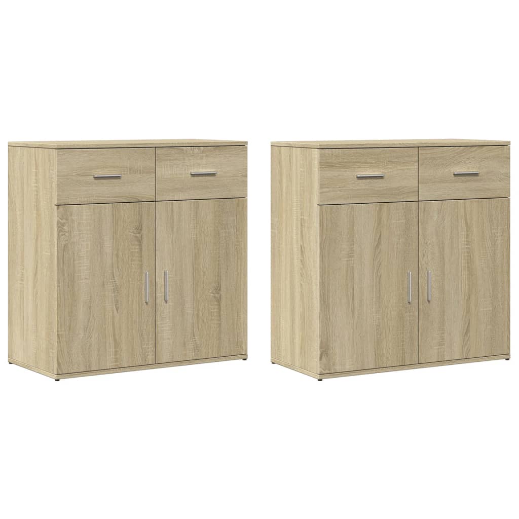 Buffets 2 pcs chêne sonoma 79x38x80 cm bois d'ingénierie - XIOS