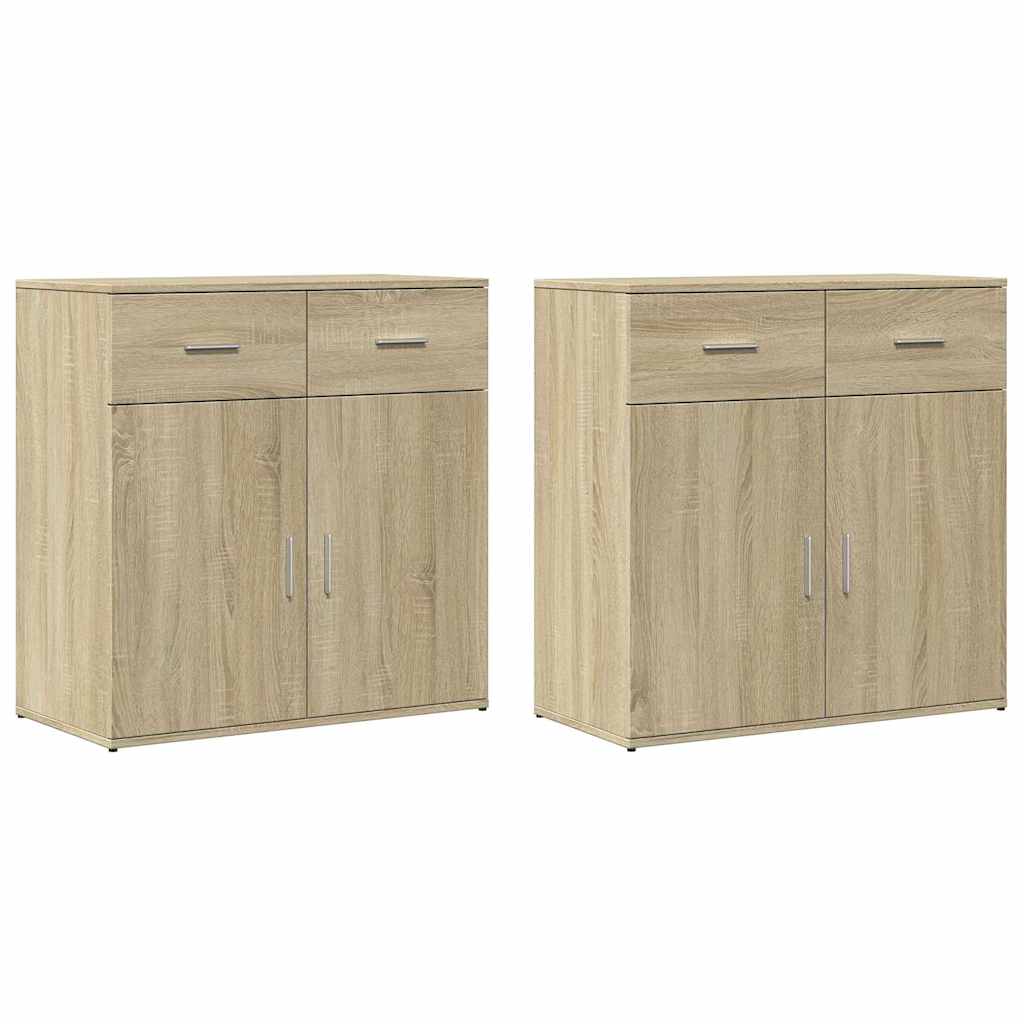 Buffets 2 pcs chêne sonoma 79x38x80 cm bois d'ingénierie - XIOS