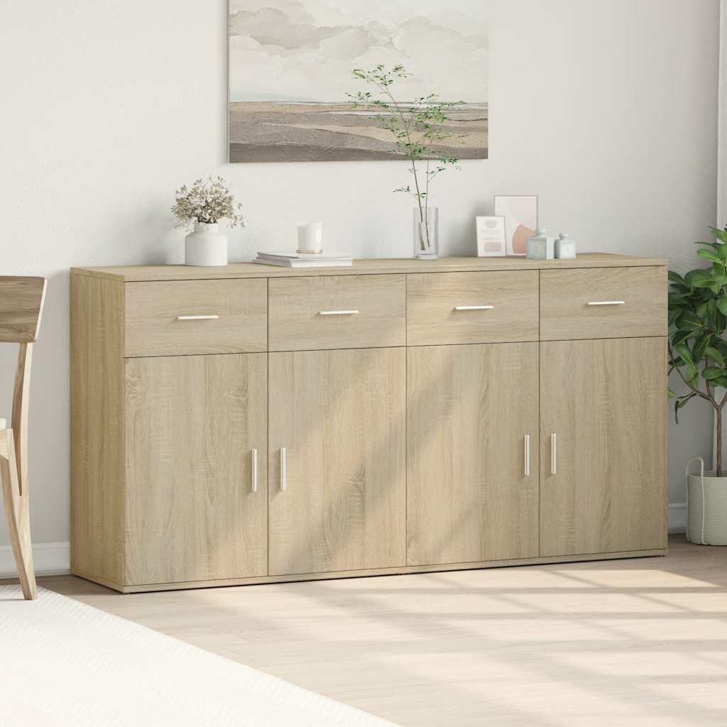 Buffets 2 pcs chêne sonoma 79x38x80 cm bois d'ingénierie - XIOS