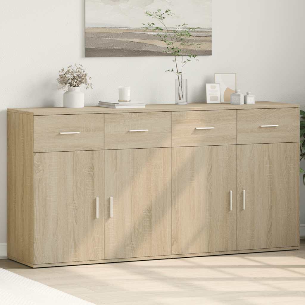 Buffets 2 pcs chêne sonoma 79x38x80 cm bois d'ingénierie - XIOS
