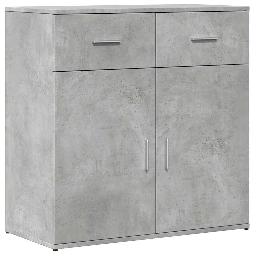 Buffets 2 pcs gris béton 79x38x80 cm bois d'ingénierie - XIOS